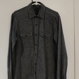 Gap Medium Grey Button Up w/ Western Styling